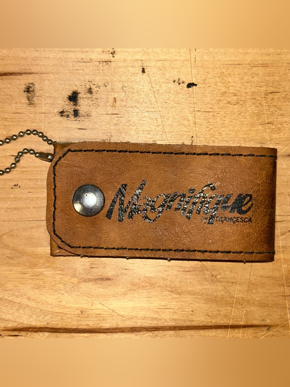 Vintage Magnifique by Francesca Tan Leather Key Fob Cover Case Keychain Loop